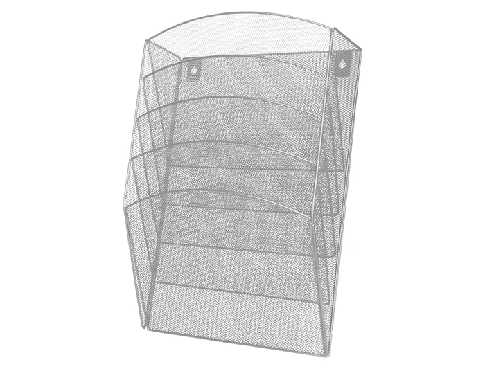 Q-connect Expositor Mural de Pared con 5 Bandejas DIN A4 Plateado Metalico 9,3x31,5x44 cm