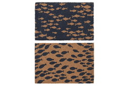 DKD Home Decor Felpudo Atlantico 6 Unidades Azul Marino Natural Fibra Coco Goma 40 x 60 cm