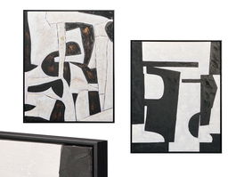 Giftdecor Cuadro Lovers Surtidos 70 x 90 cm en Canvas y Madera con Marco Blanco (Set de 2)