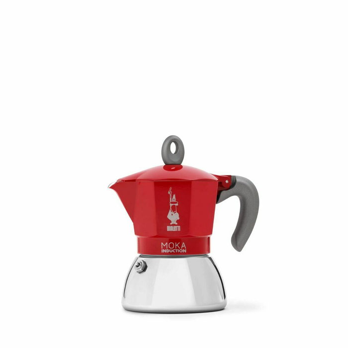 Bialetti - Cafetera Italiana MOKA Inducción Roja 4 Tazas 150 ml - BIA8006363029254