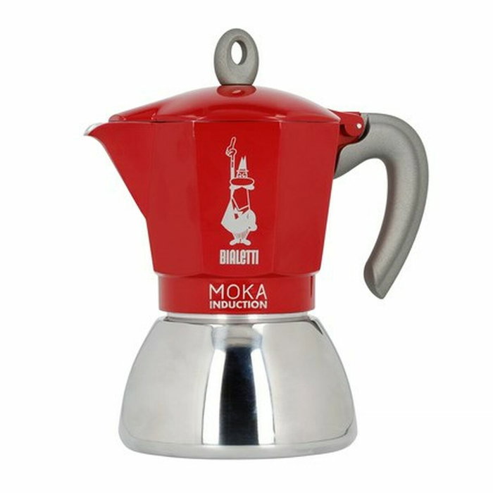 Bialetti - Cafetera Italiana MOKA Inducción Roja 4 Tazas 150 ml - BIA8006363029254