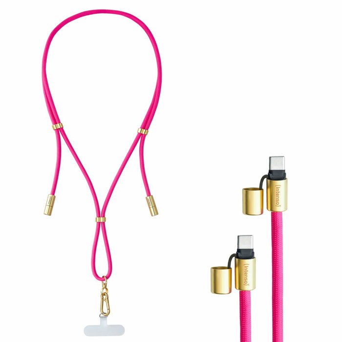Intenso Cable USB-C a USB-C 1,65m con Lanyard Rosa Intenso Cable USB-C a USB-C 1,65m con Lanyard Rosa