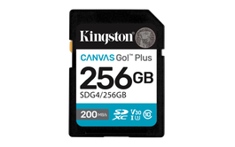 Kingston SDG4/256GB Tarjeta SDXC Canvas Go Plus 256GB, UHS-I U3 V30, 200MB/s