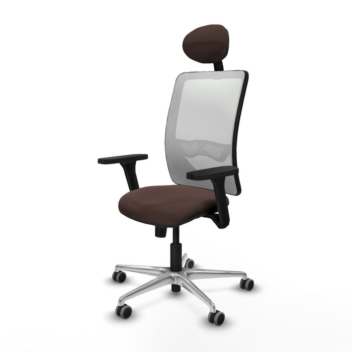 PIQUERAS Y CRESPO Silla de oficina Zulema con mecanismo Sincro, Marrón oscuro y Blanco PIQUERAS Y CRESPO Silla de oficina Zulema con mecanismo Sincro, Marrón oscuro y Blanco