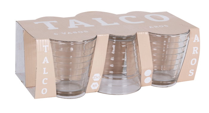 La Mediterranea Set 6 Vasos 250 cc Talco Aros
