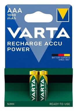 Varta 5703301402 Pilas Recargables Ni/MH HR03 AAA 1000mAh Accu Power 2Uds