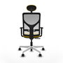 PIQUERAS Y CRESPO Silla de oficina Motilla con mecanismo Sincro, Amarillo y Blanco