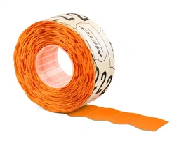 Meto Etiquetas Marcaprecios Naranja Fluor 32x19 mm Troqueladas, Adhesivo Permanente, Rollo de 1000 Unidades