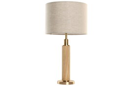 DKD Home Decor Lámpara de Sobremesa de Latón y Mármol Beige y Dorado