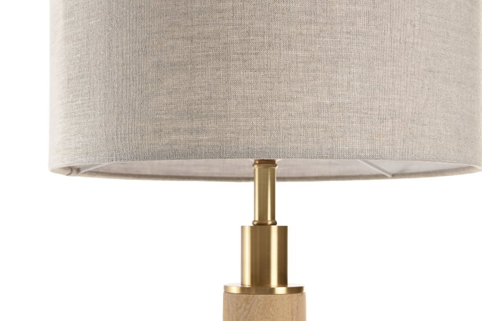 DKD Home Decor Lámpara de Sobremesa de Latón y Mármol Beige y Dorado