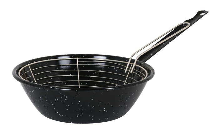 La Estrella Sartén honda con cestillo 24 cm Jaspeada, antiadherente, 45 x 25.3 x 7.5 cm, 770 g (6 Unidades)