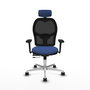 PIQUERAS Y CRESPO Silla de oficina Jorquera con mecanismo Sincro/Traslack, Azul marino y Negro