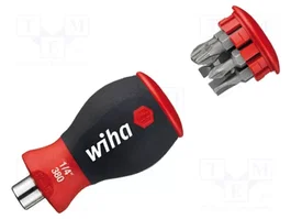 WIHA Juego de destornillador universal con 6 puntas de 1/4 pulgada