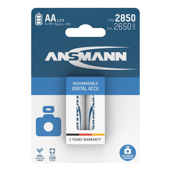 Ansmann Pilas Recargables NiMH 2850 Mignon AA 2650 mAh DIGITAL Ansmann Pilas Recargables NiMH 2850 Mignon AA 2650 mAh DIGITAL