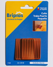 BRIPLAS Traba Cuña Puerta/Muebles Pequeño Marrón 3 Unidades