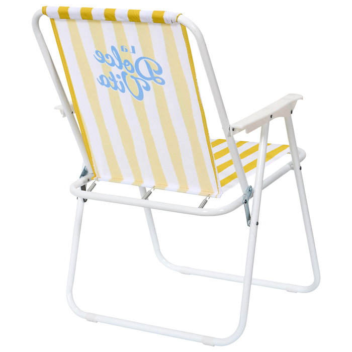 Home Deco Factory Silla Plegable Amarilla, Colección Dolce Vita, Estructura de Metal, Ideal para Interiores y Exteriores