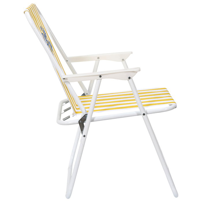 Home Deco Factory Silla Plegable Amarilla, Colección Dolce Vita, Estructura de Metal, Ideal para Interiores y Exteriores