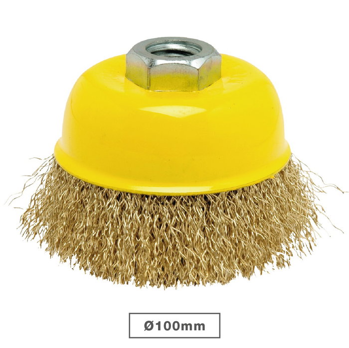 Mota Herramientas Cepillo copa de alambre ondulado ø100 mm Ft0100 Mota Herramientas Cepillo copa de alambre ondulado ø100 mm Ft0100