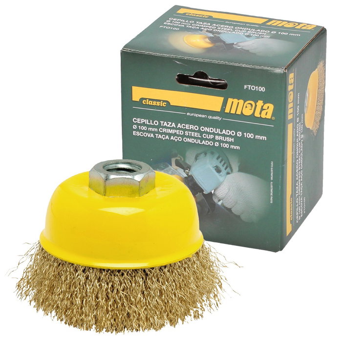 Mota Herramientas Cepillo copa de alambre ondulado ø100 mm Ft0100