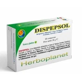 HERBOPLANET Dispepsol 60 Comp. Complemento Alimenticio para la Función Digestiva y Hepática con Papaya, Piña y Alcachofa