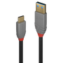 Lindy Cable USB 3.2 Type A a C Anthra Line 0,5m 10Gbps 5A PD