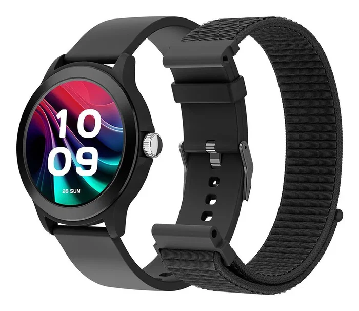 SPC Smartee Duo Vivo 2 9655n Smartwatch con Pantalla AMOLED 1.32", GPS, Monitor Frecuencia Cardíaca, 100 Modos Deporte, 8 Días Batería, IP68, Incluye 2 Correas - Negro