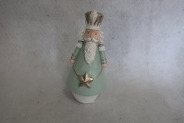 DKD Home Decor Figura Cascanueces Verde Menta y Blanco 8x8x16 cm