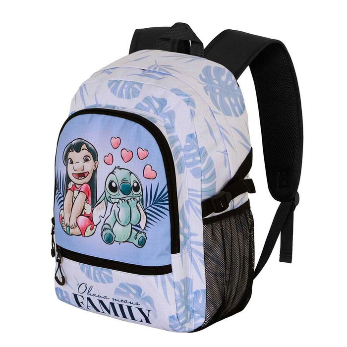 KaracterManía Mochila Couple Stitch Disney 44cm Adaptable Urbana Ligera con Compartimento y Bolsillos