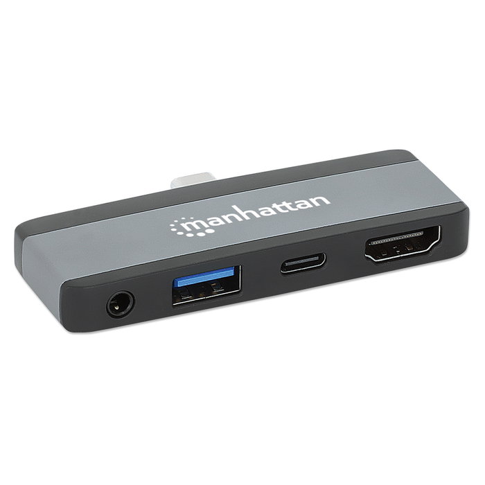 MANHATTAN Docking station móvil USB-C 4 en 1 con HDMI 4K y PD 100W Gris MANHATTAN Docking station móvil USB-C 4 en 1 con HDMI 4K y PD 100W Gris