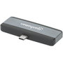 MANHATTAN Dock Hub USB-C Viaje 4 en 1, Puertos HDMI USB-A USB-C Audio 3.5mm, Power Delivery 100W, Aluminio Gris, 4K Ultra HD, 10 Gbit/s