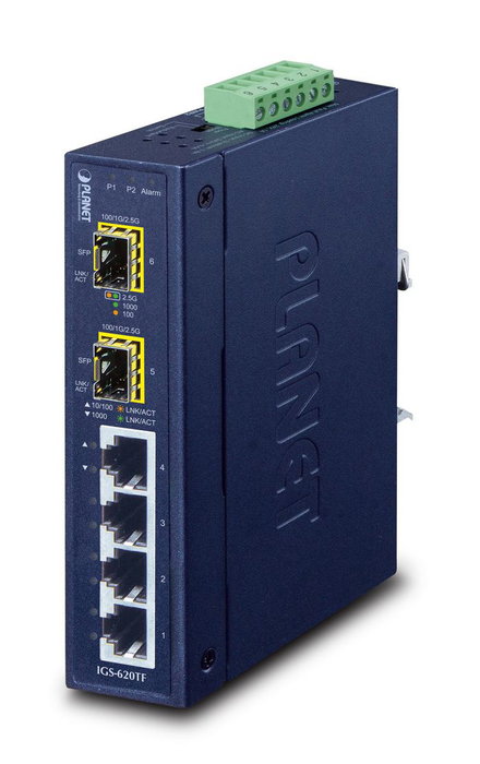 Planet IGS-620TF Switch Industrial 4 Puertos Gigabit RJ-45 + 2 SFP