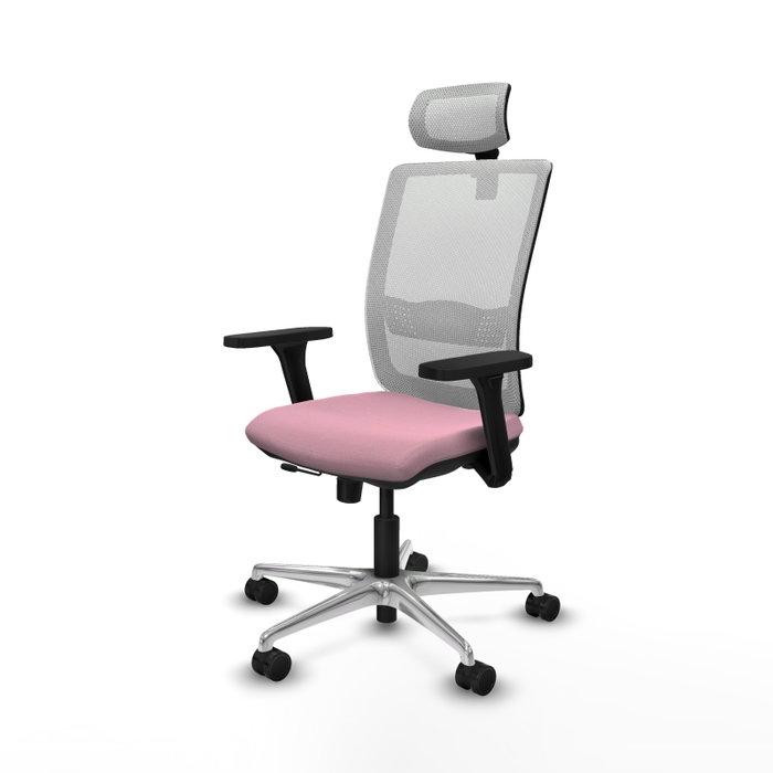 PIQUERAS Y CRESPO Silla de oficina Haches Rosa y Blanco