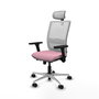 PIQUERAS Y CRESPO Silla de oficina Haches Rosa y Blanco