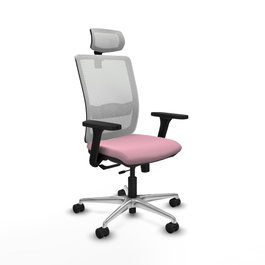PIQUERAS Y CRESPO Silla de oficina Haches Rosa y Blanco