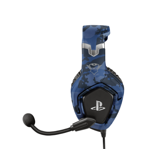 Trust Auriculares Gaming GXT 488 Forze para PS4 con Micrófono, Conector 3,5mm, Negro/Azul, 23532