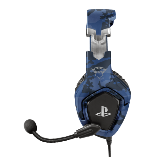 Trust Auriculares Gaming GXT 488 Forze para PS4 con Micrófono, Conector 3,5mm, Negro/Azul, 23532