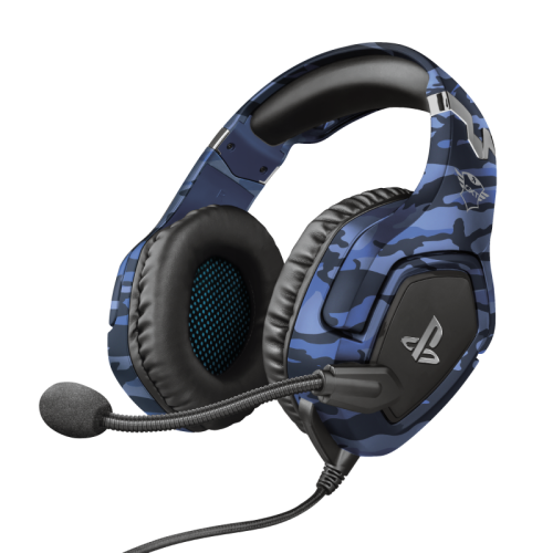 Trust Auriculares Gaming GXT 488 Forze para PS4 con Micrófono, Conector 3,5mm, Negro/Azul, 23532