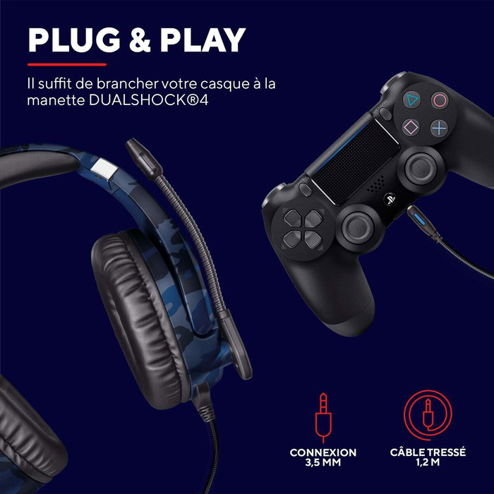 Trust GXT 488 Forze PS4 Auriculares Gaming Negro, Azul