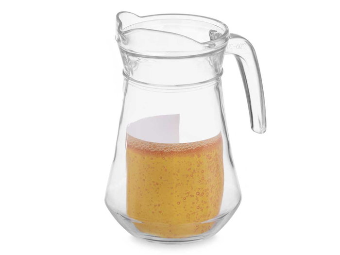 Vivalto Jarra de Vidrio Transparente 1 Litro, con Asa - Dimensiones: 16x12x20 cm (Set de 12)