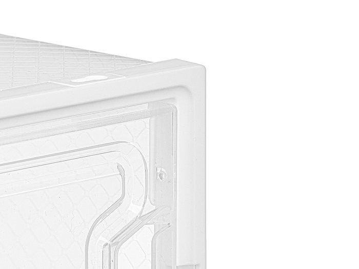 Kipit Set 4 Organizador Apilable Zapatero Plástico Blanco/Transparente 37 x 6 x 32.5 cm (Set de 6)