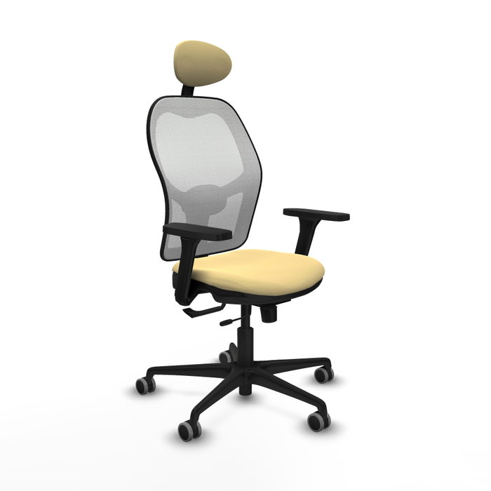 PIQUERAS Y CRESPO Silla de oficina Jorquera con mecanismo Sincro/Traslack, Crema y Blanco PIQUERAS Y CRESPO Silla de oficina Jorquera con mecanismo Sincro/Traslack, Crema y Blanco