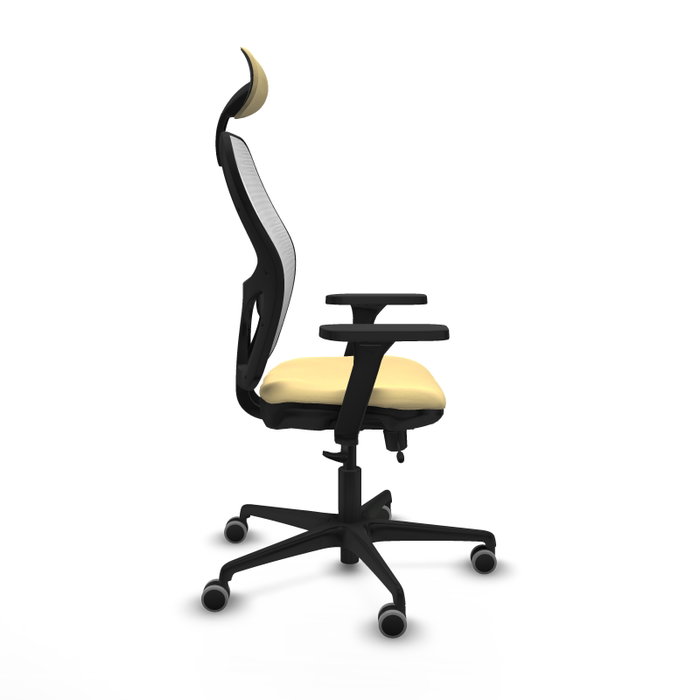 PIQUERAS Y CRESPO Silla de oficina Jorquera con mecanismo Sincro/Traslack, Crema y Blanco PIQUERAS Y CRESPO Silla de oficina Jorquera con mecanismo Sincro/Traslack, Crema y Blanco
