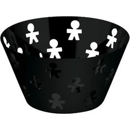 Alessi AKK05 B GIROTONDO Cesto Redondo Acero y Resina Negro 23cm