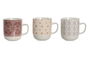 DKD Home Decor Mug Colección Pixel Love Estilo Scandi Rosa Blanco Azul Porcelana 8.5 x 10 x 12 cm 380ml Apto Microondas Lavavajillas (6 Unidades)