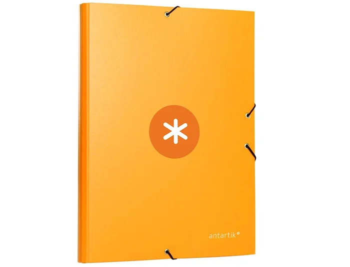 Antartik Carpeta con Gomas Tres Solapas Cartón Forrado A4 Color Mostaza 215x315 mm