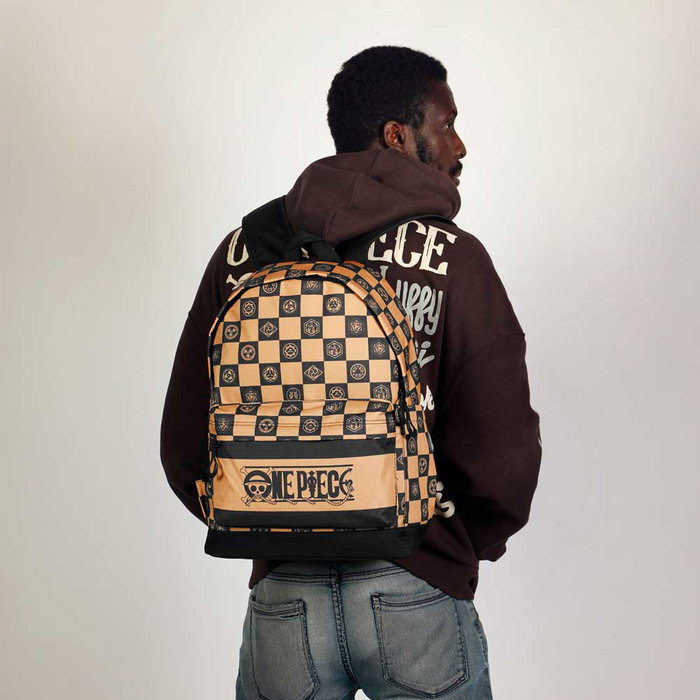One Piece Mochila HS PLUS Camel de Alta Resistencia Repelente a Líquidos con Compartimento Acolchado y Bolsillo de Seguridad
