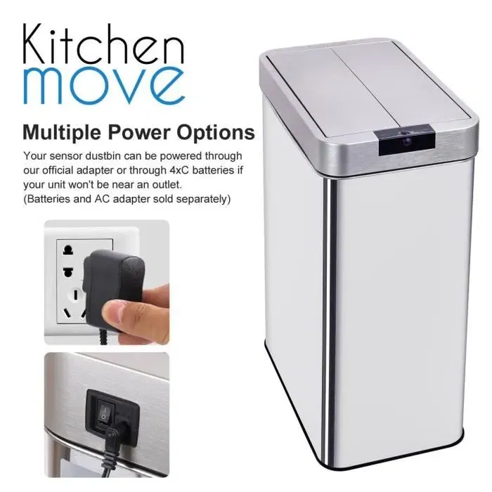 Kitchen Move Papelera Automática SILVERLAKE 70L Acero Inoxidable con Fleje