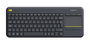 Logitech K400 Plus Teclado Inalámbrico con Touchpad, Rango 10m, Holandés QWERTY, Negro