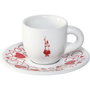 Bialetti Set Moka Heart de 2 tazas con platos de base de café espresso
