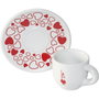Bialetti Set Moka Heart de 2 tazas con platos de base de café espresso